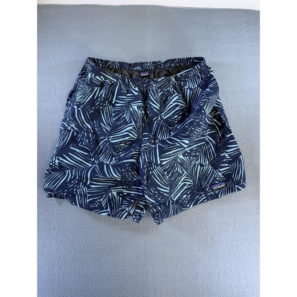 Patagonia Swim Shorts Mens Large‎ Blue Tropical Print Lined Quick Dry Microfiber